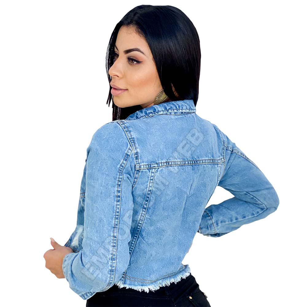 jaqueta jeans feminina curta marisa