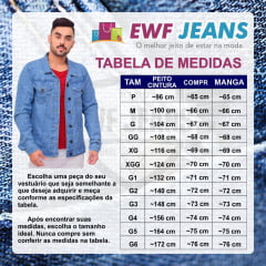 Jaqueta Jeans Masculina Clássica - EWF Jeans - Azul Claro